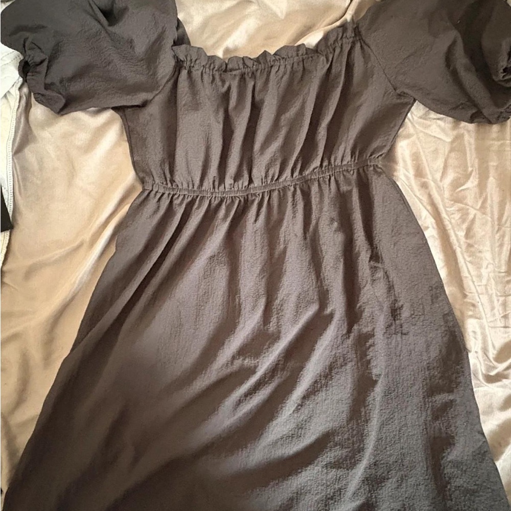 Chic Charcoal Long Sleeve Dress